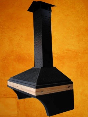 campana martillada negra madera ancha